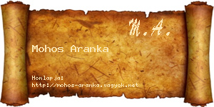 Mohos Aranka névjegykártya